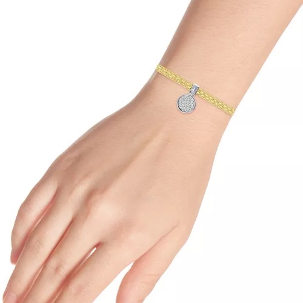 GIANI BERNINI Cubic Zirconia Disc Charm Bismark Chain Bracelet